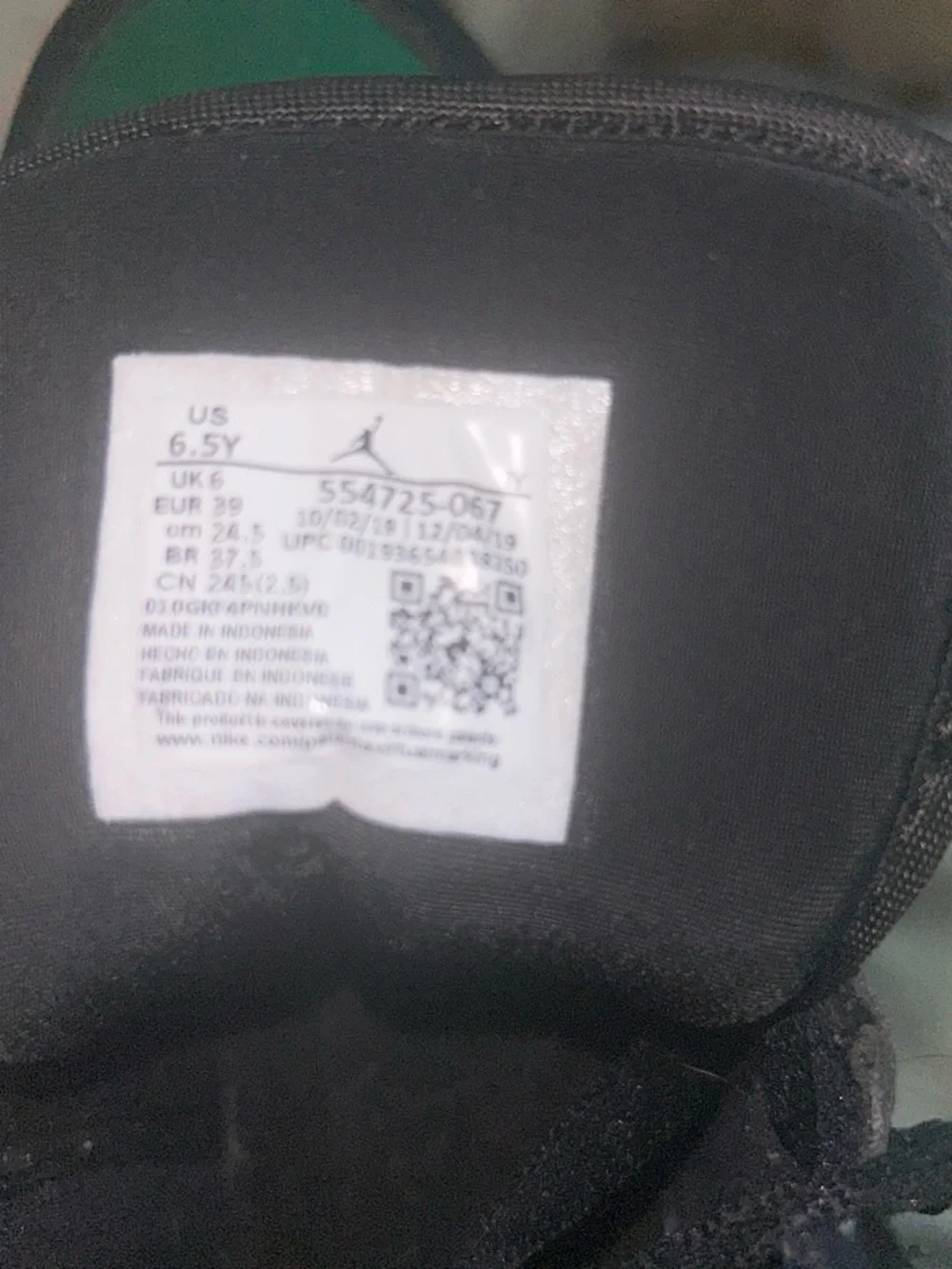 Jordan Kids Black and Green High-Top Sneakers with Red Jumpman